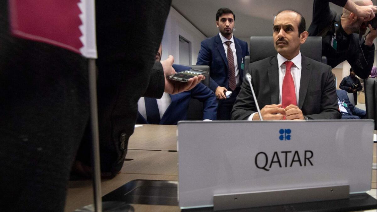 Qatar's minister of state for energy affairs, Saad Sherida Al-Kaabi, attends the OPEC conference in Vienna on Thursday.
