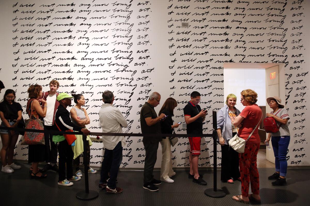 The line inside MOCA on a recent Saturday to see artist Xu Zhen's "In the Blink of an Eye."