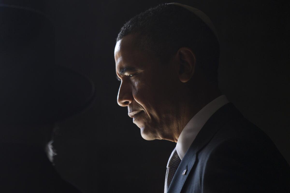 President Obama is seen during his visit to the Yad Vashem Holocaust Memorial museum in Jerusalem, Israel.