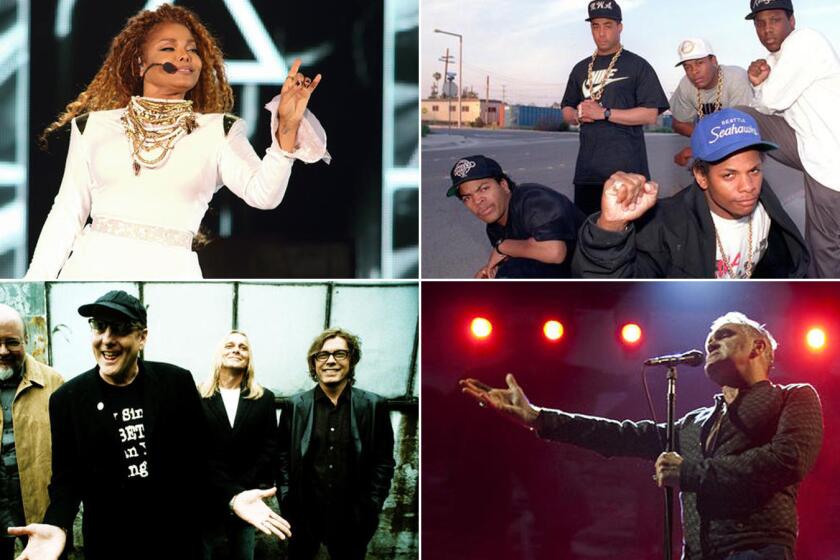 Clockwise from top left: Janet Jackson, N.W.A, Morrissey, and Cheap Trick.