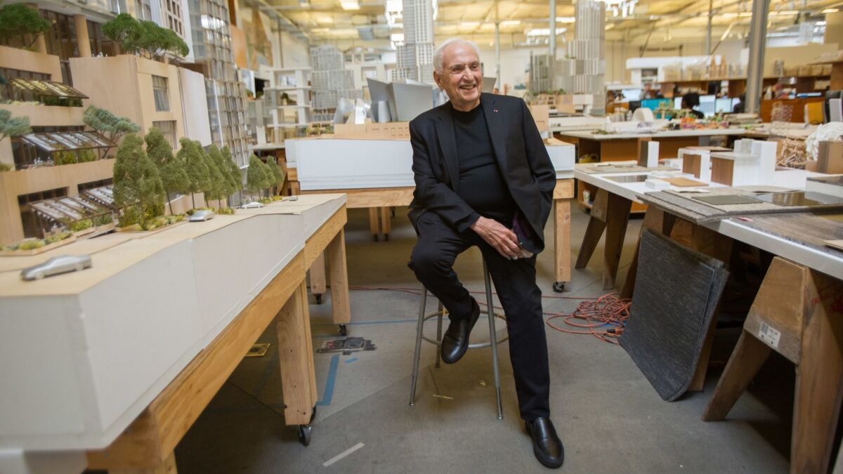 Frank Gehry at his office in Los Angeles.