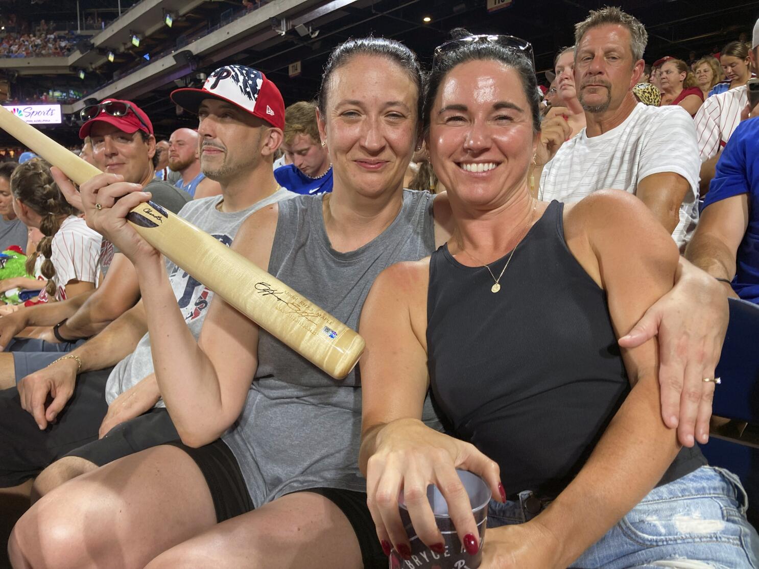 Bat crazy! Fans reluctantly give up souvenir at Phils game - The San Diego  Union-Tribune