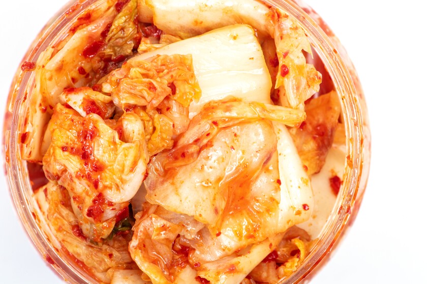Cabbage kimchi from Kimchi Nara in Garden Grove.