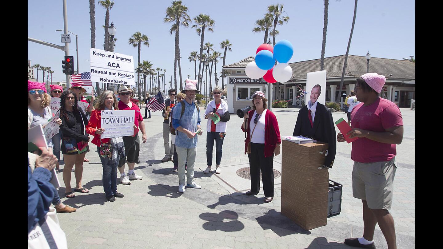 Mock Town Hall Meeting Calls Out Rohrabacher