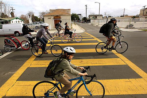 Cyclists create a crowd-sourcing map of the Watts area of Los Angeles and bike from Augustus Hawkins Natural Park to Watts Towers.