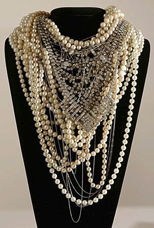 Tom Binns' tiered crystal and pearls necklace.