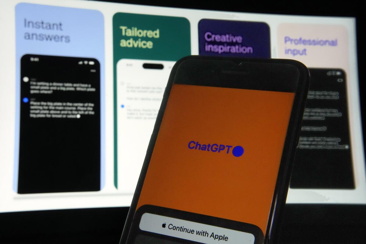 ChatGPT app open on an iPhone