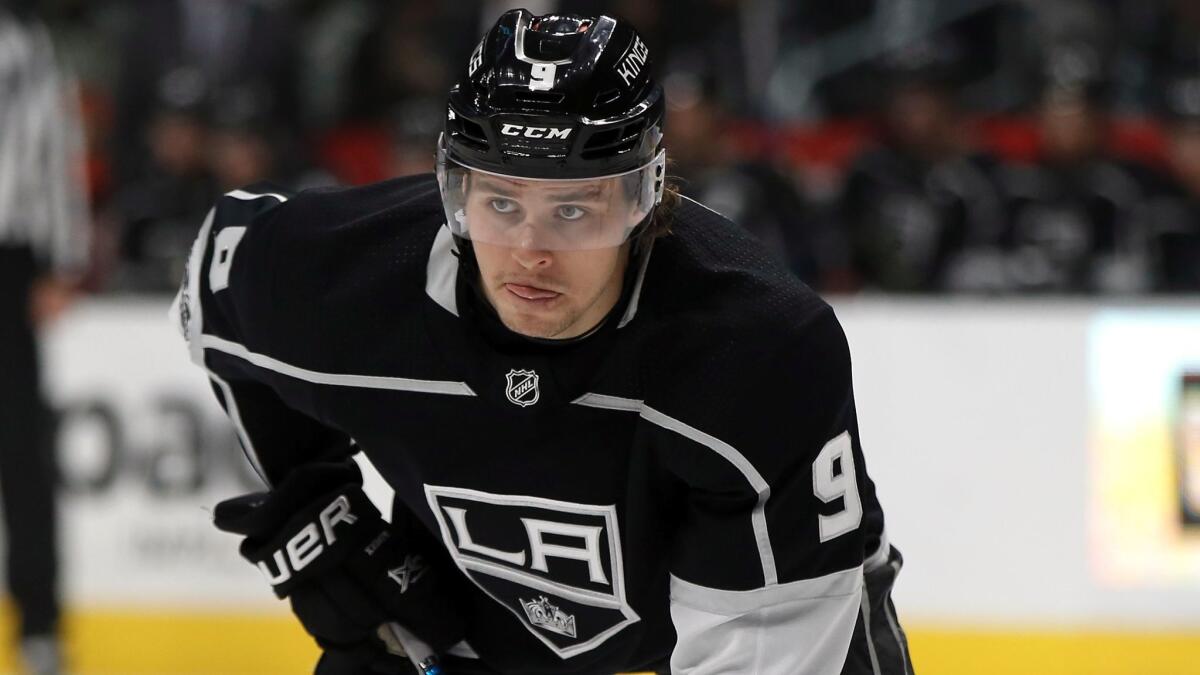Kings left wing Adrian Kempe did not participate in the team's morning skate Tuesday at Prudential Center.