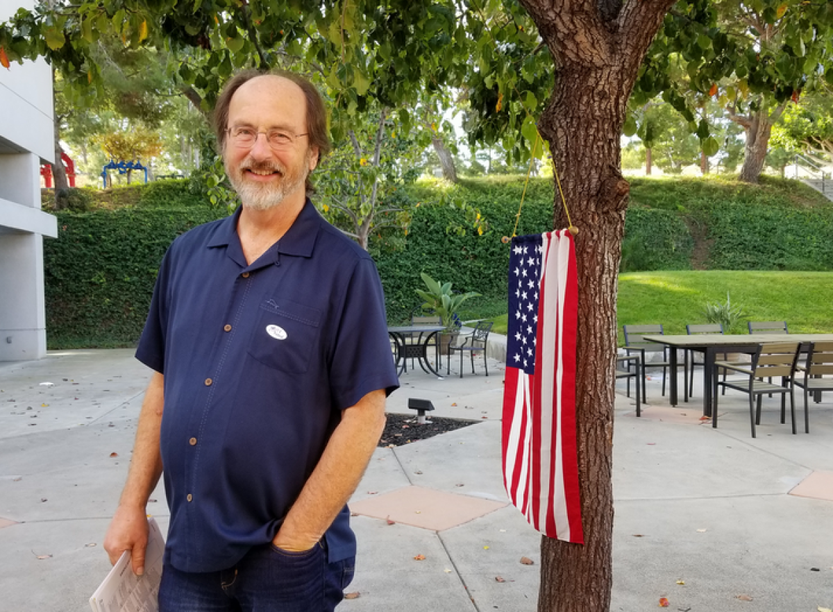 Alan Howarth, 70, of Newport Beach, said "change is in the air" this election day.