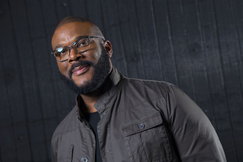 ATLANTA, GA., SEPTEMBER 27, 2019—Tyler Perry prepares to open the doors of his massive Atlanta TV and movie studio--a 330-acre Army base that will be perhaps the country's largest studio, with numerous sound stages and locations that can accomodate several productions at once. (Kirk D. McKoy / Los Angeles Times)