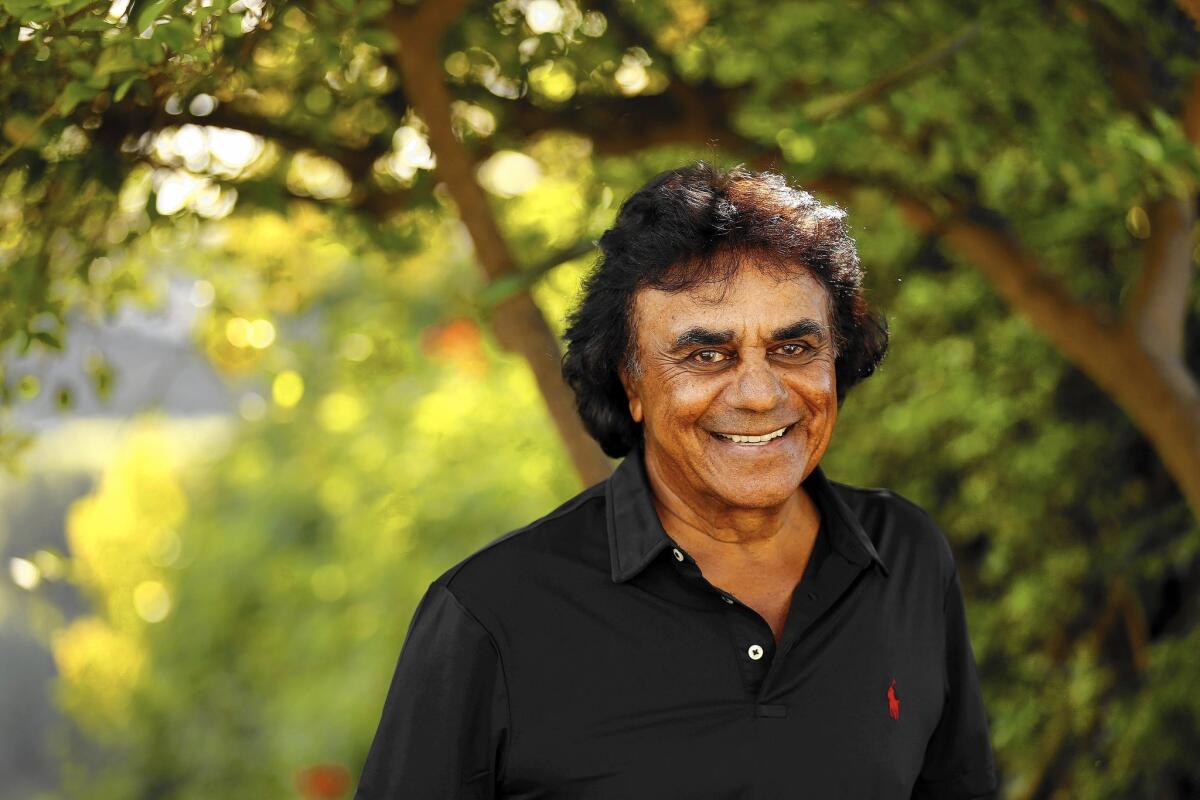 Johnny Mathis at his Hollywood Hills home on March 17, 2015.