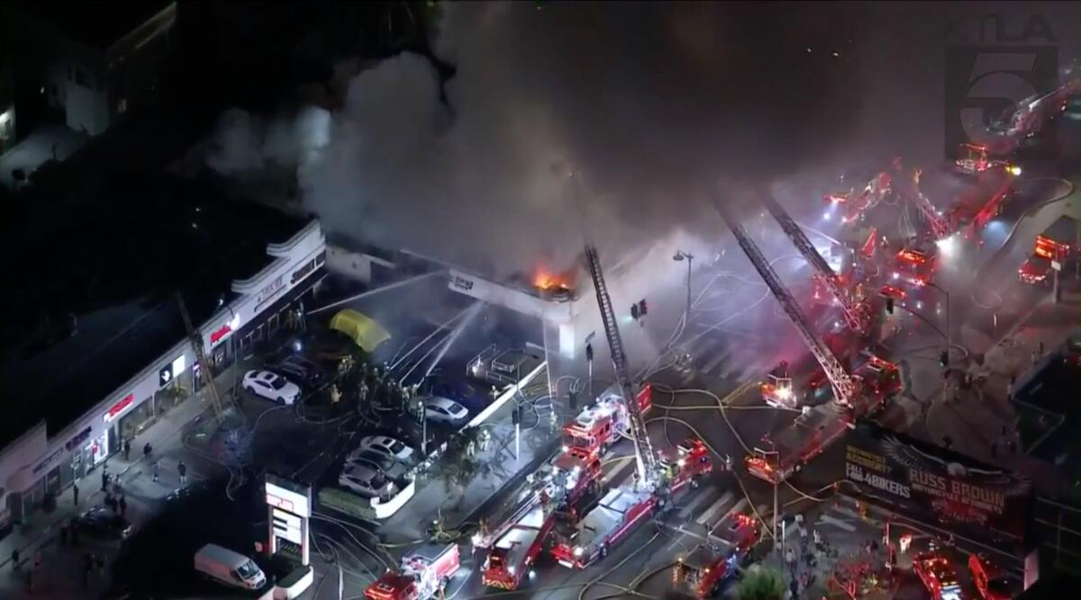 The Los Angeles Fire Department knocked down a structure fire Thursday in Koreatown.
