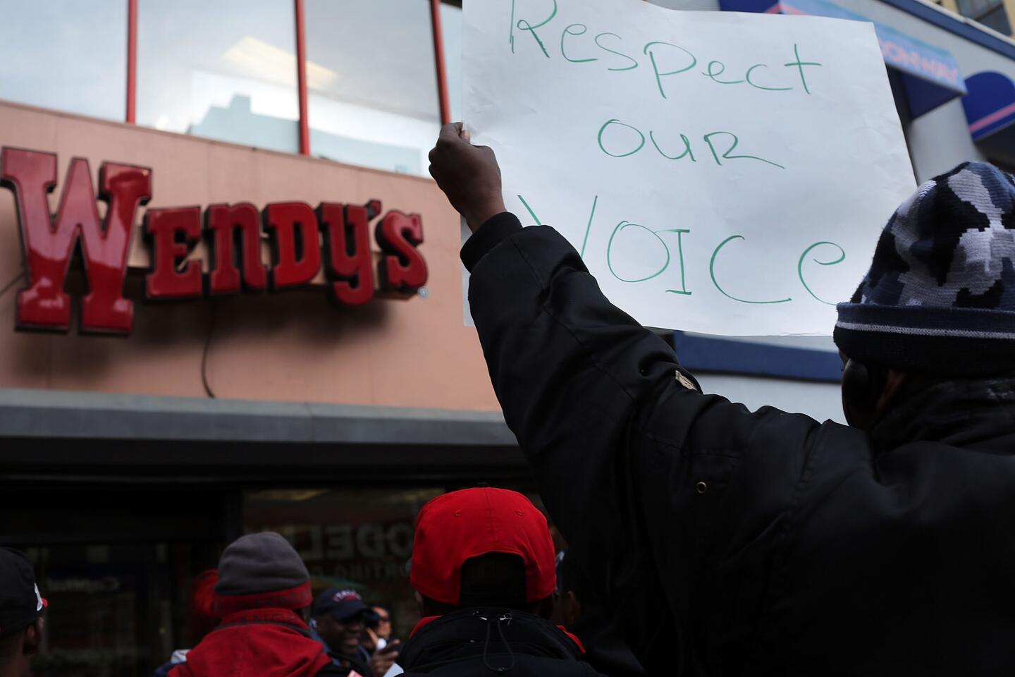 Fast food workers in New York demand better pay