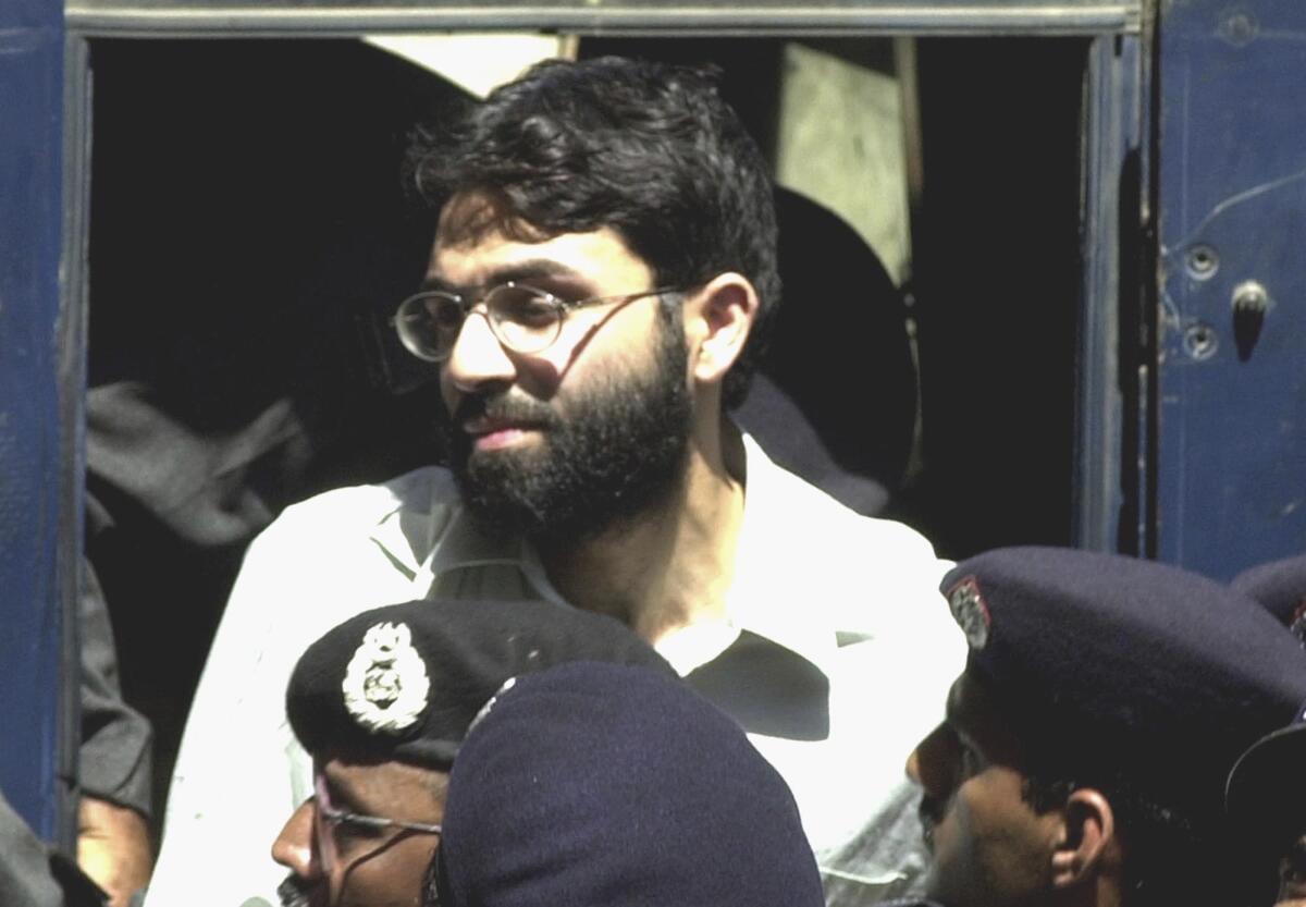 Ahmed Omar Saeed Sheikh at a court hearing in Pakistan in 2002.