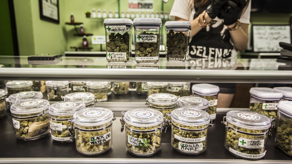 Cathedral City Collective Care in Riverside County got permission to begin selling pot at 12:01 a.m. on Jan. 1.