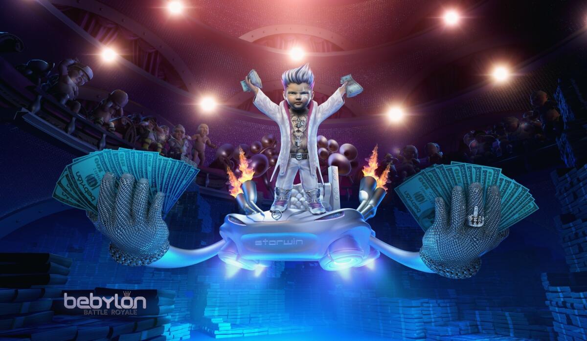 A screenshot from "Bebylon Battle Royale," an upcoming virtual reality game in which players control immortal, never-aging babies in fights against their peers. (Kite & Lightning)
