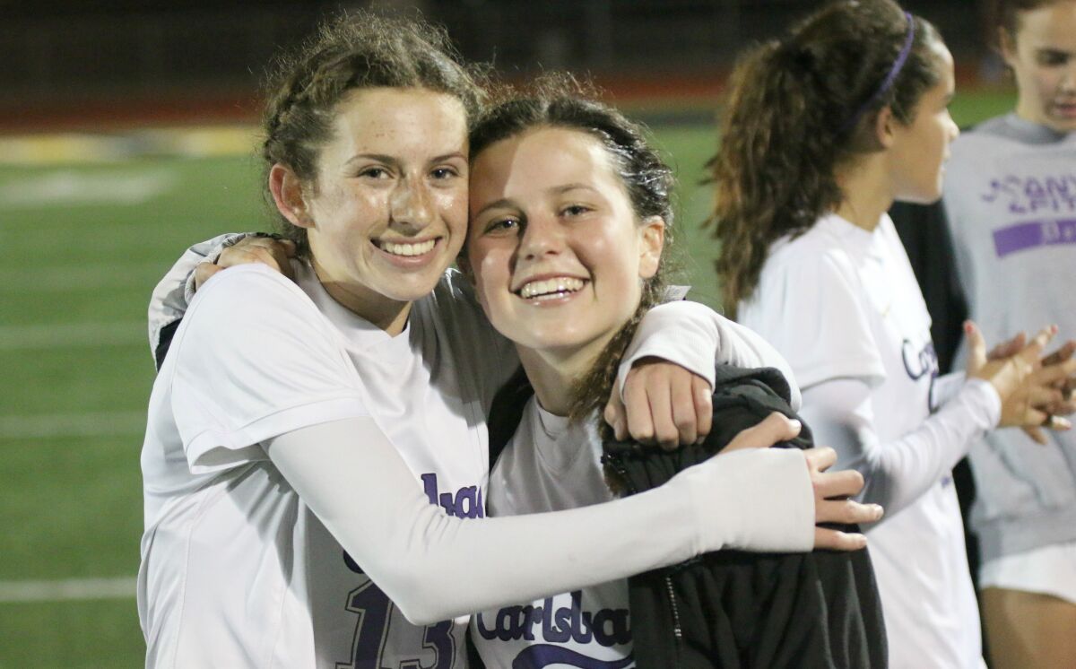 Offensive standouts Lexi Wright and Taylor Wells have had plenty of reasons to smile at Carlsbad
