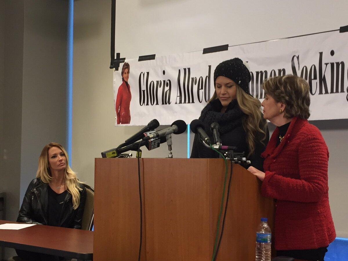 Former Miss Utah Temple Taggart with attorney Gloria Allred