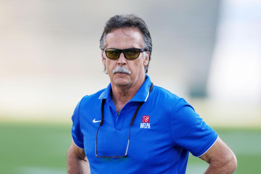 American team head coach Jeff Fisher during the 2023 NFLPA Collegiate Bowl game  in Pasadena, CA.
