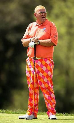 John Daly, a trimmer version at that after having a gastric band placed around his stomach, is hard to miss as he waits to tee off on the 15th hole during the pro-am portion of the Spanish Open at PGA Golf Catalunya in Girona.