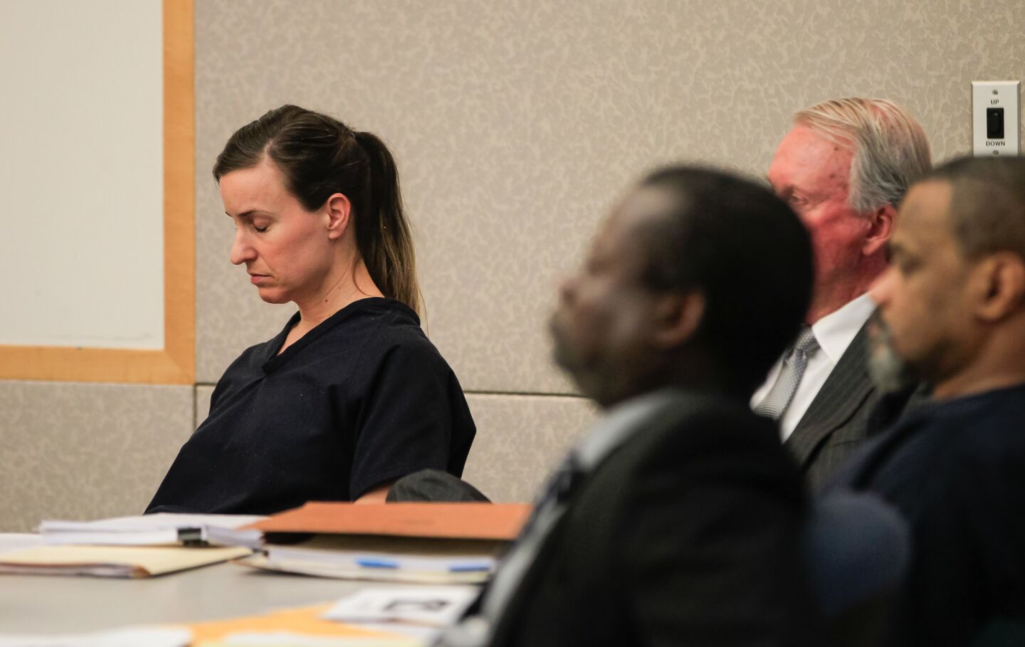 Diana Lovejoy listens during her sentencing.