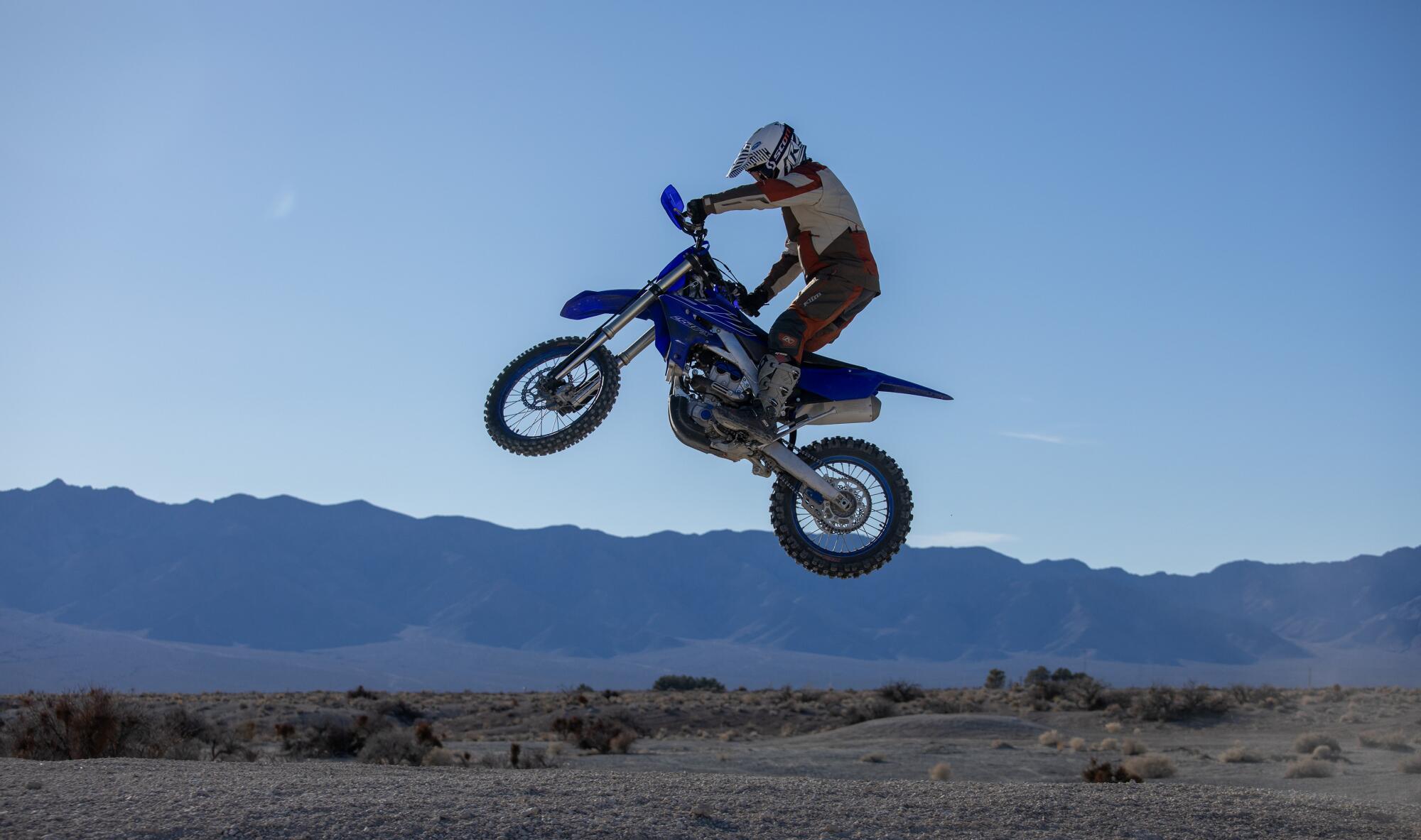 Off-road enthusiast Jimmy Lewis rides in the Nevada desert near his home in Pahrump.