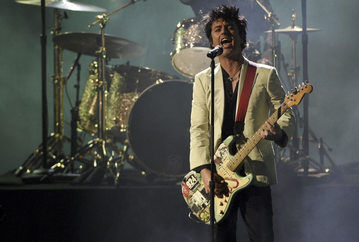 Billie Joe Armstrong, of Green Day, performs at the American Music Awards on Nov. 24, 2019 at the Microsoft Theater in L.A.