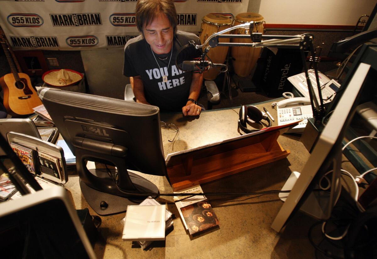 "Breakfast with the Beatles" host Chris Carter in the KLOS-FM studio in 2008.