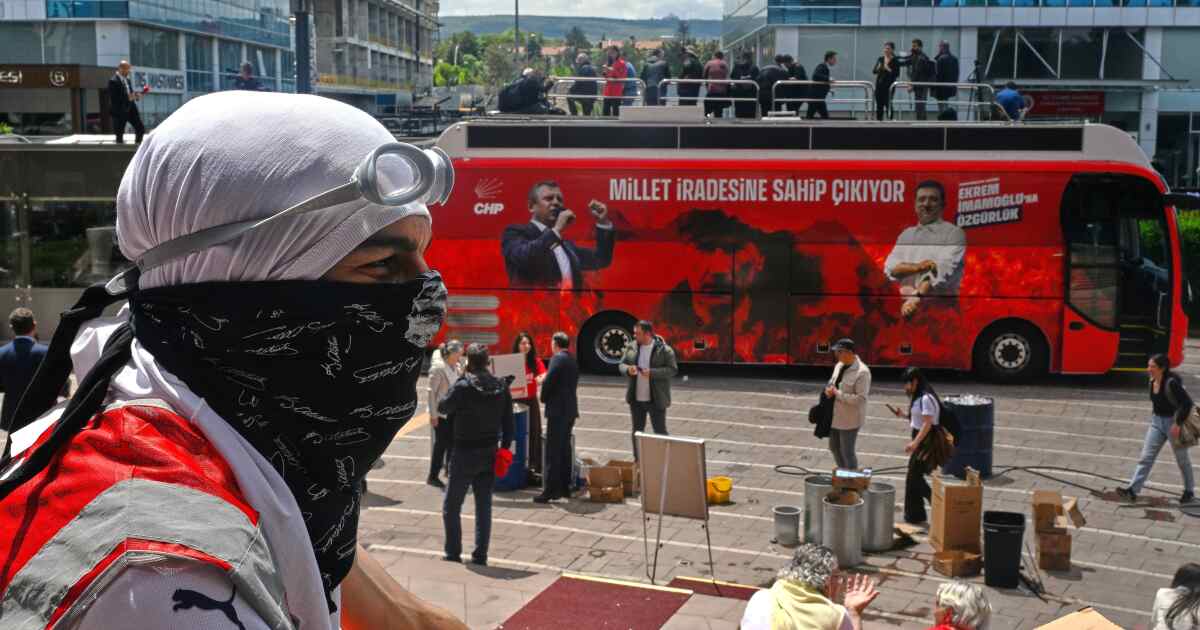 Turkish authorities raid headquarters of leading opposition party. Turkish authorities raid headquarters of leading opposition party.