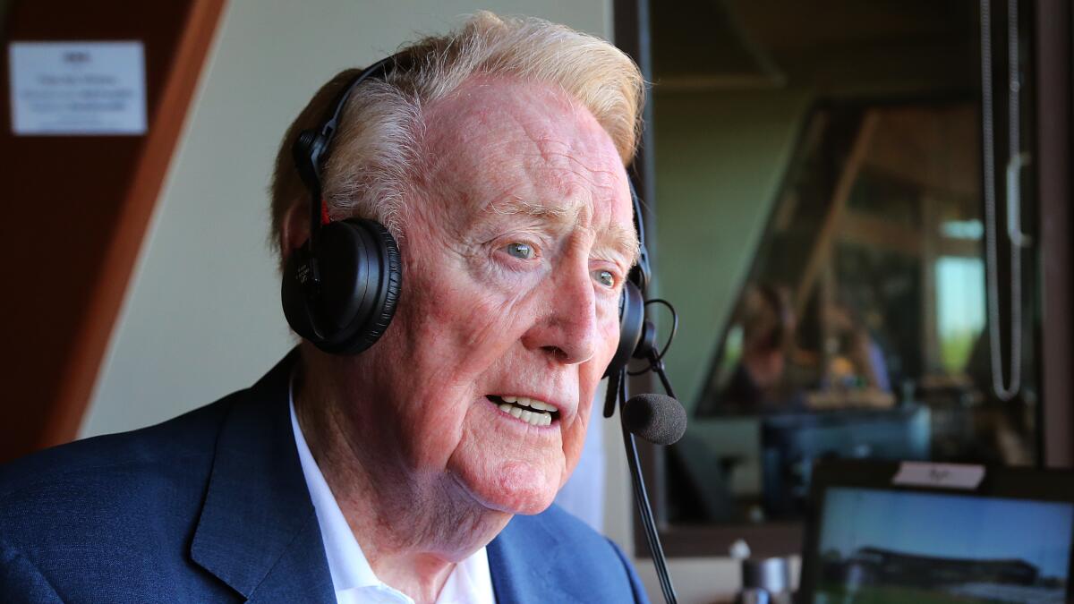 Dodgers players grateful for their time with Vin Scully – Orange County  Register