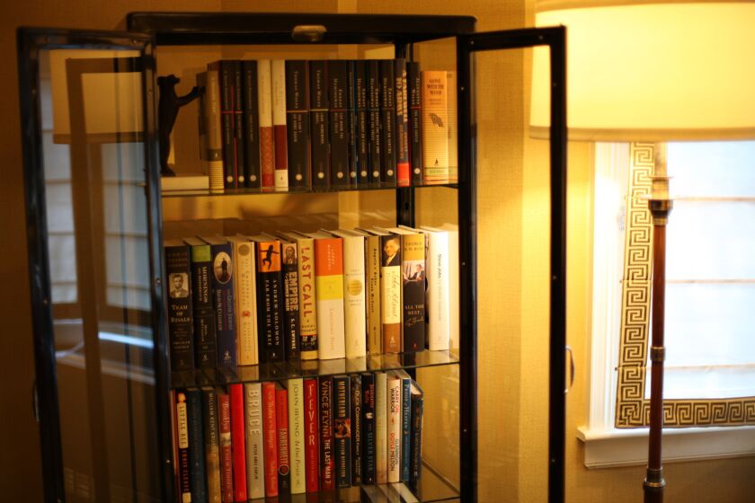 Classics "Gone With the Wind" and "A Farewell to Arms," bestsellers including "Steve Jobs" by Walter Isaacson and award-winners like "Far From the Tree" by Andrew Solomon are part of the library in the Simon & Schuster suite at the Algonquin.