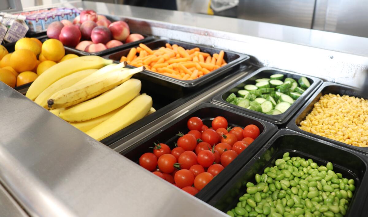 The Poway district focuses on serving fresh fruits and vegetables, with salad bars available at all the schools.
