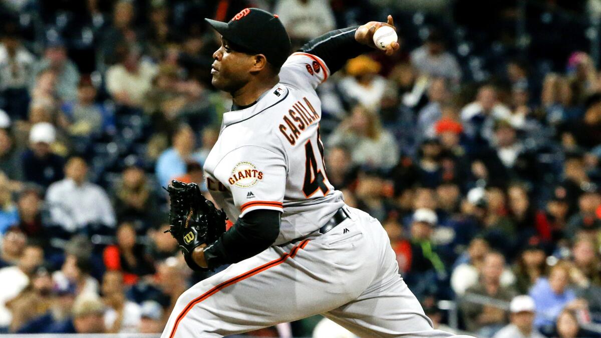 Reliever Santiago Casilla spent seven seasons with the Giants, helping the club win three World Series.