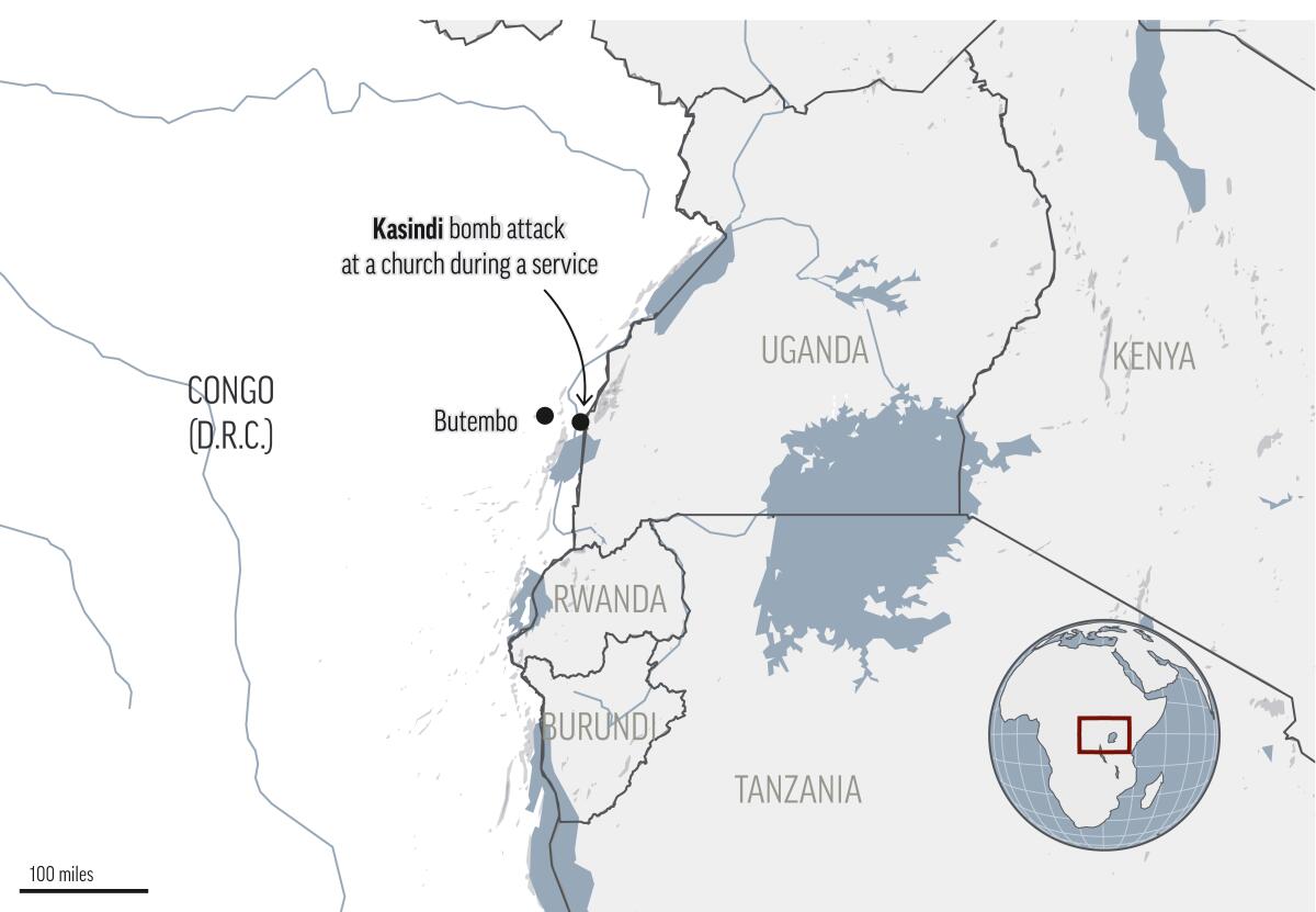 A map of a bomb attack in Congo.