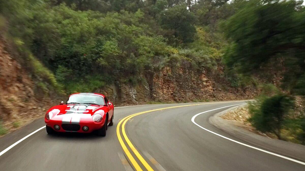 Latigo Canyon Road in Malibu provides a twisty, spirited drive in the Shelby Cobra Daytona Coupe.