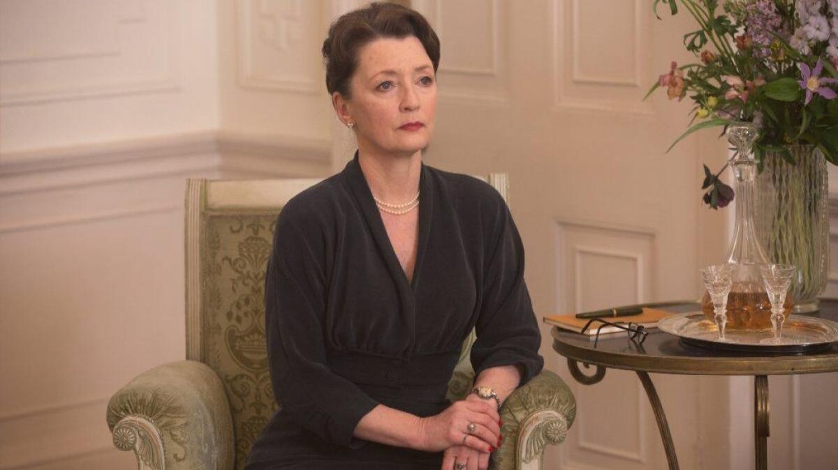 Lesley Manville as Cyril Woodcock in Paul Thomas Anderson's "Phantom Thread."