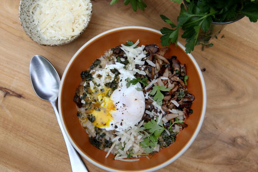 Savory barley porridge was prepared by Jeanne Kelley at her Eagle Rock home.