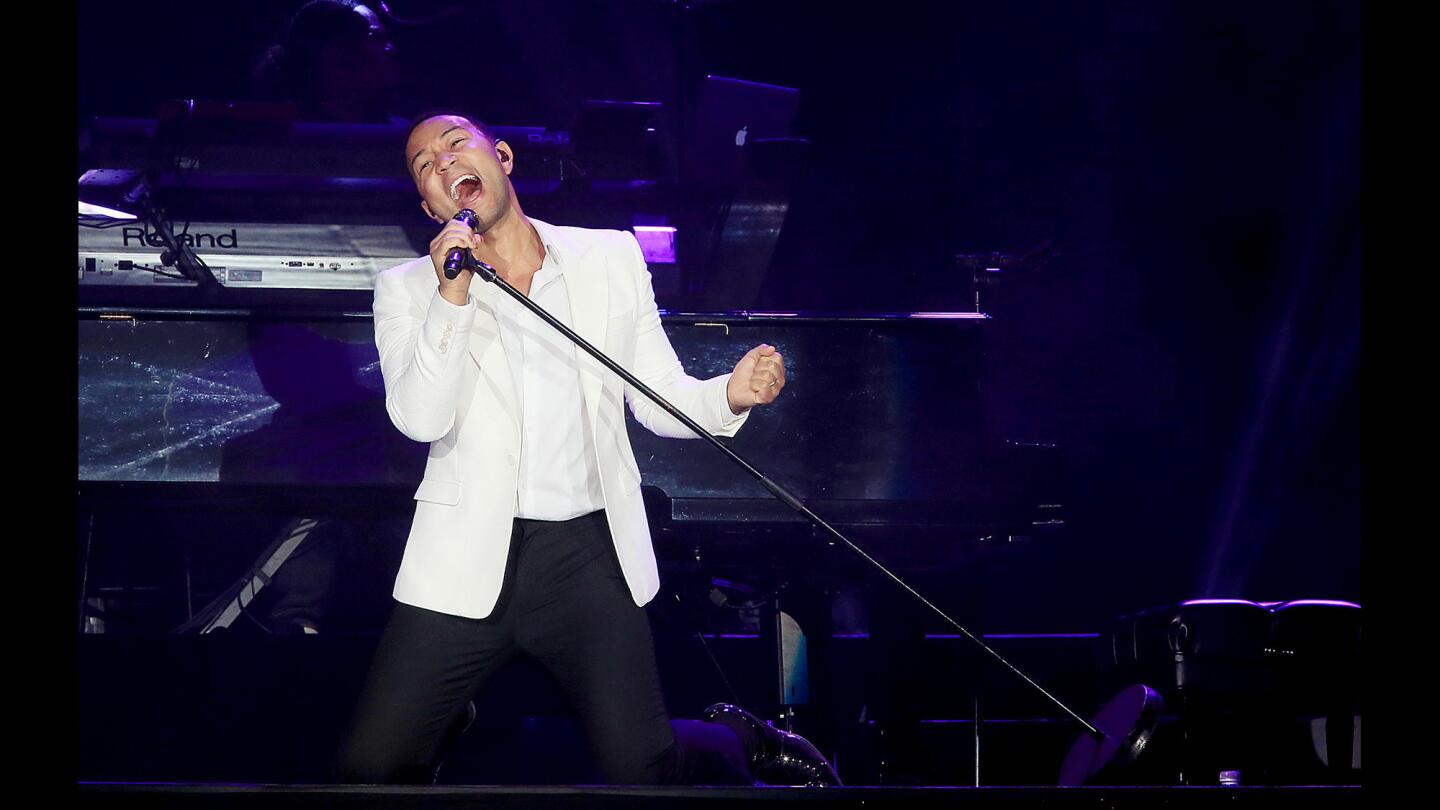 John Legend performs at Rock in Rio in Las Vegas on Saturday.