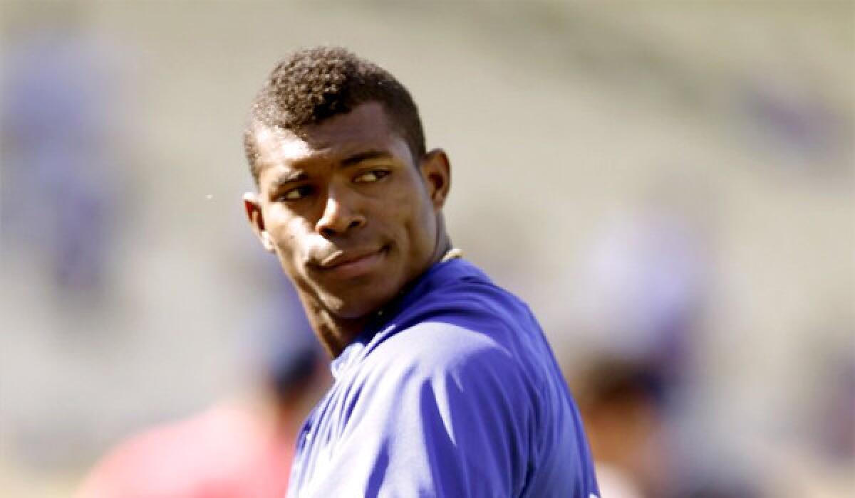 Yasiel Puig is one-for-two through the fourth inning against the Atlanta Braves on Thursday.