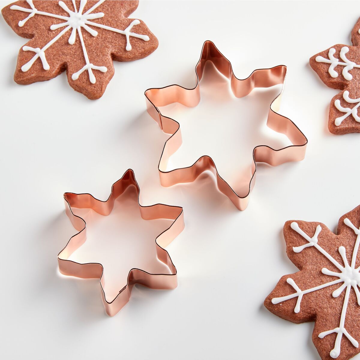 Copper Snowflake Cookie Cutters - Crate & Barrel