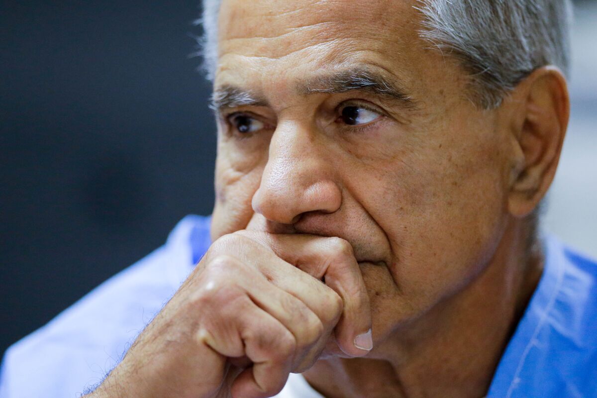 Sirhan Sirhan during his 2016 parole hearing at the Richard J. Donovan Correctional Facility in San Diego.