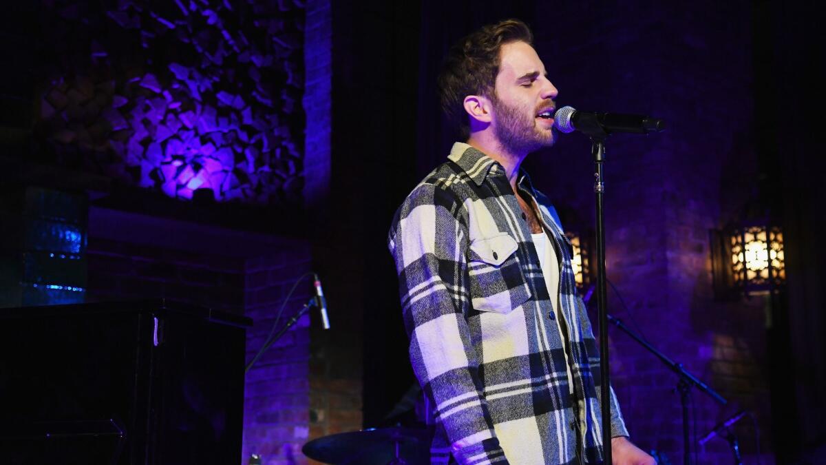 Ben Platt, pictured performing at an album listening party in New York City, released two songs Friday off his debut album.