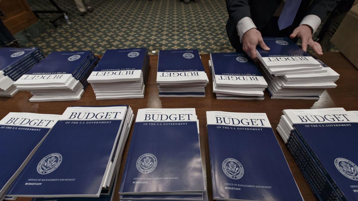 Copies of President Barack Obamas proposed fiscal 2015 budget set out for distribution on Capitol Hill in Washington, D.C., in March 2014.