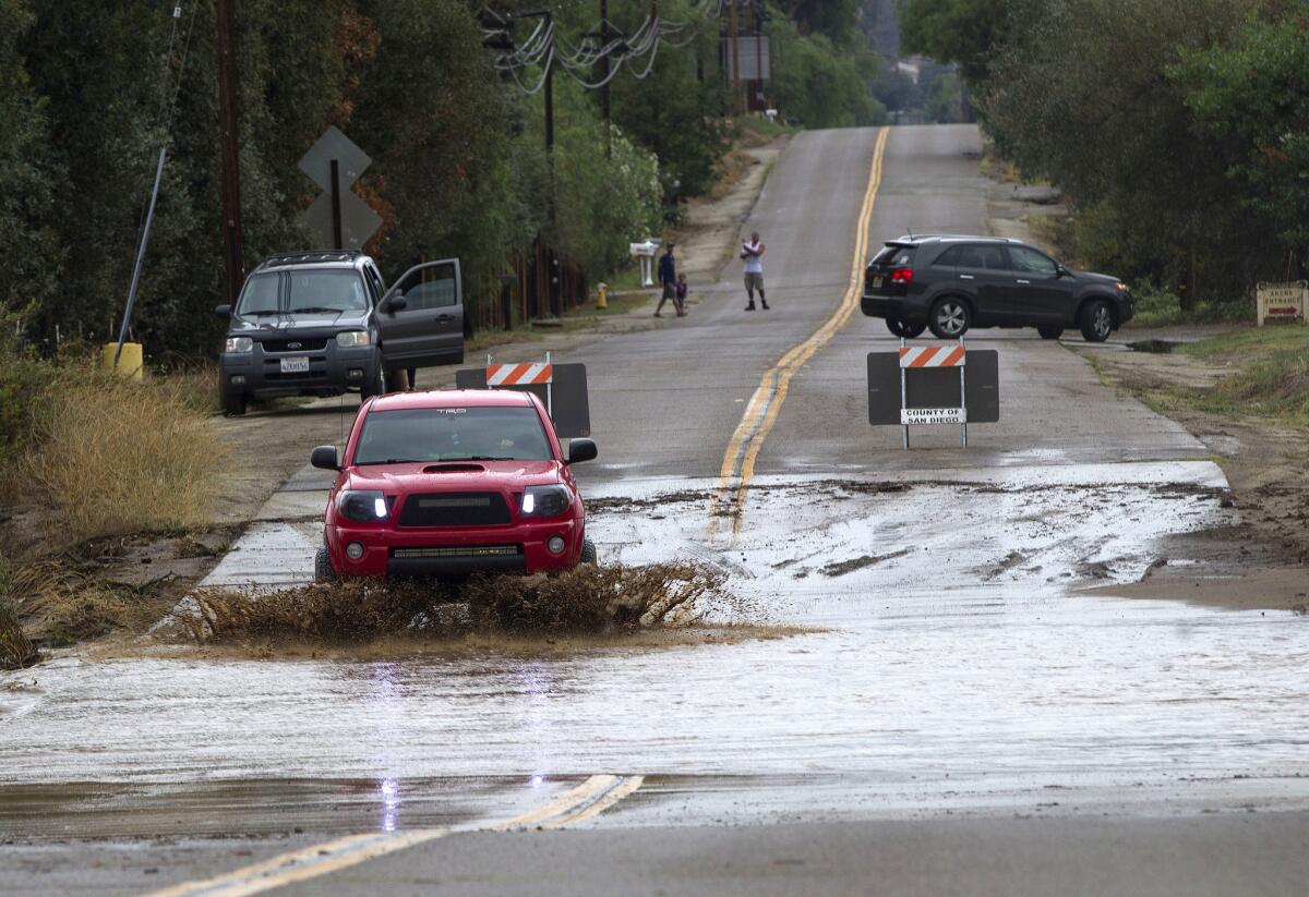 Humidity and heat led to rain and flooding in Ramona, Calif., in July.