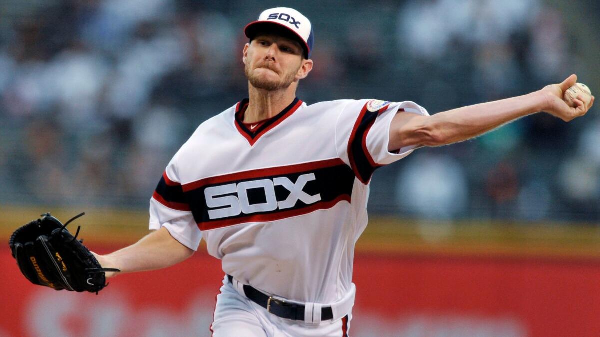 Chris Sale pitches for the Chicago White Sox against the Minnesota Twins.