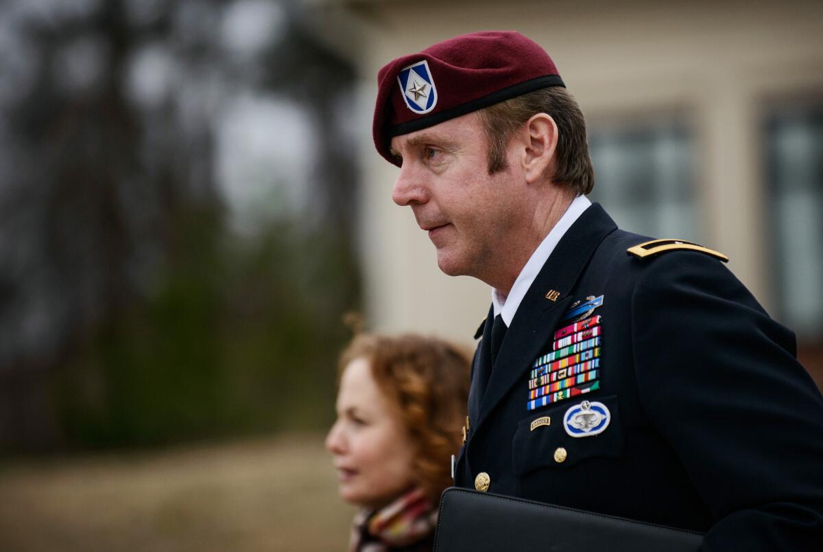 Brig. Gen. Jeffrey Sinclair, who is facing sexual assault charges, leaves the courthouse at Ft. Bragg, N.C.