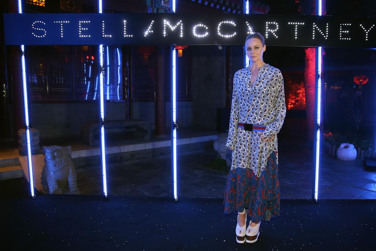 Stella McCartney poses during the presentation of the World of Stella McCartney collections at Shichahai Club on July 18 in Beijing.