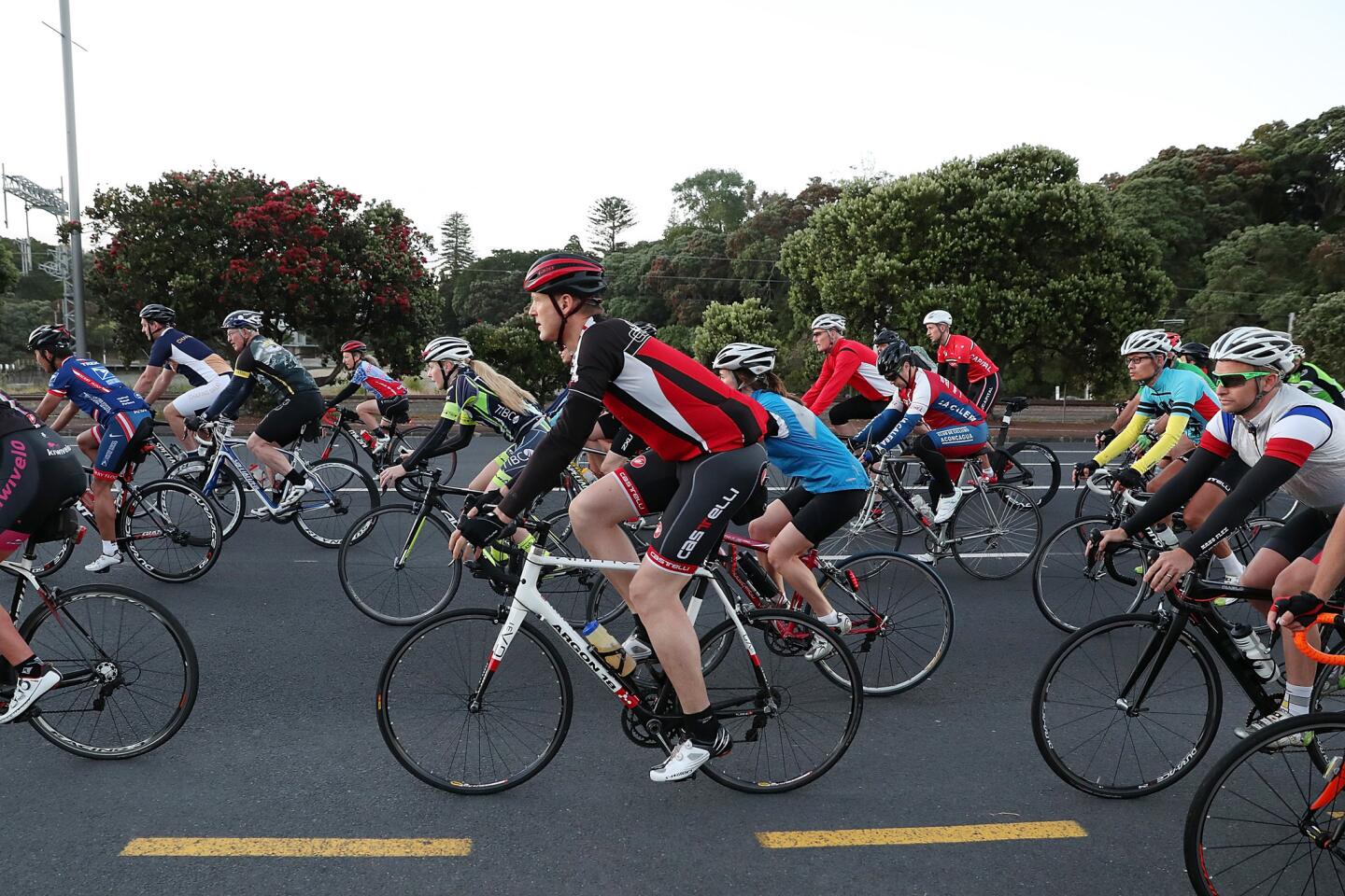 Lance Armstrong Rides With Auckland Locals
