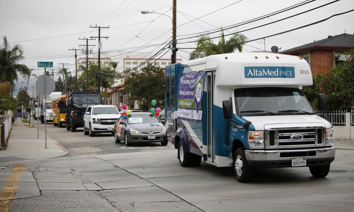 The County of Orange Census campaign passed by in a 15-vehicle parade around Santa Ana on May 29.
