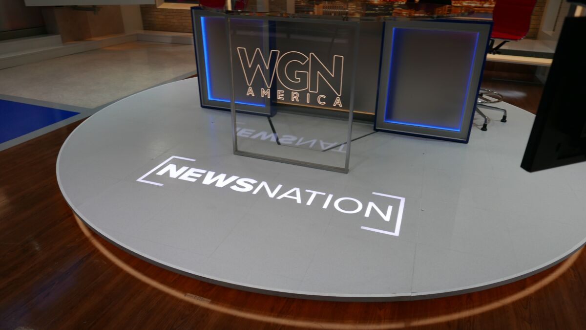 The set of "NewsNation" at the WGN studios in Chicago.